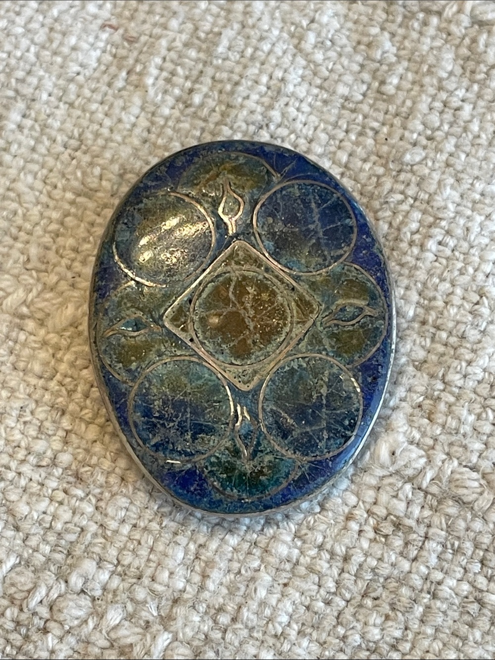 Blue Lapis cloisonné Accent Stone pendant brooch